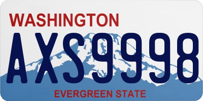WA license plate AXS9998