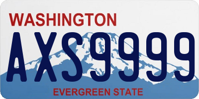WA license plate AXS9999