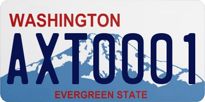 WA license plate AXT0001