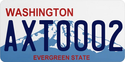 WA license plate AXT0002