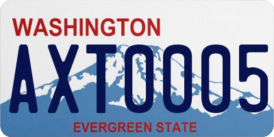 WA license plate AXT0005