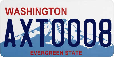 WA license plate AXT0008