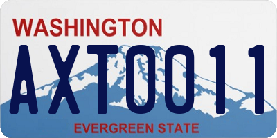 WA license plate AXT0011