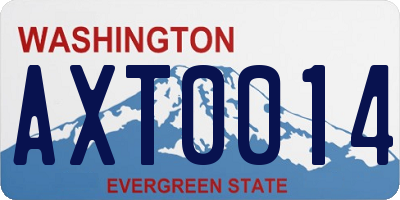 WA license plate AXT0014