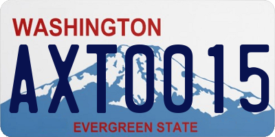 WA license plate AXT0015