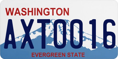 WA license plate AXT0016
