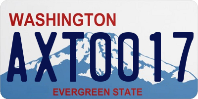 WA license plate AXT0017