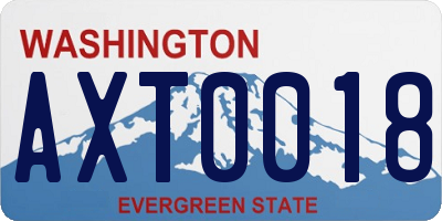 WA license plate AXT0018
