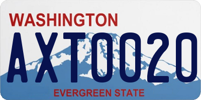 WA license plate AXT0020