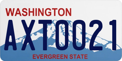 WA license plate AXT0021