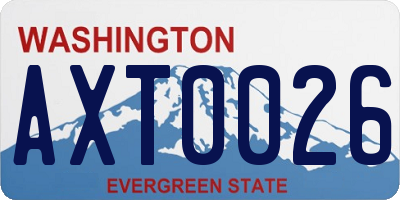 WA license plate AXT0026