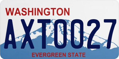 WA license plate AXT0027