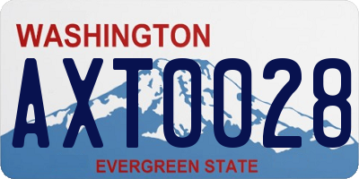 WA license plate AXT0028