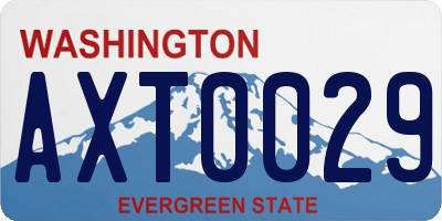 WA license plate AXT0029