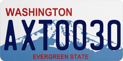 WA license plate AXT0030