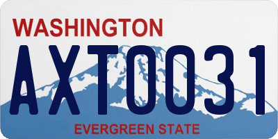 WA license plate AXT0031