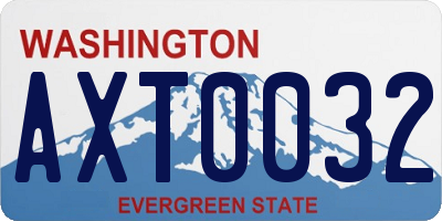WA license plate AXT0032