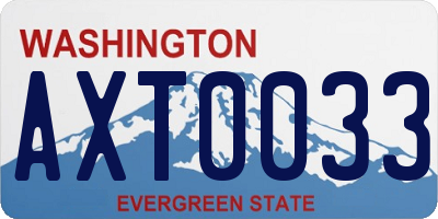 WA license plate AXT0033