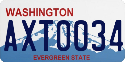 WA license plate AXT0034