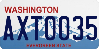 WA license plate AXT0035