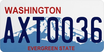 WA license plate AXT0036