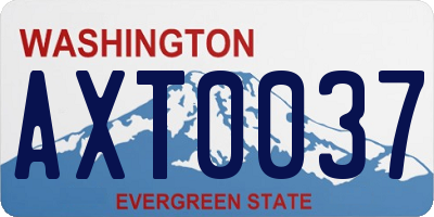 WA license plate AXT0037