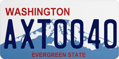 WA license plate AXT0040