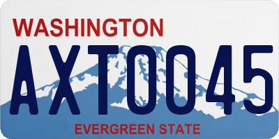WA license plate AXT0045