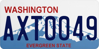 WA license plate AXT0049