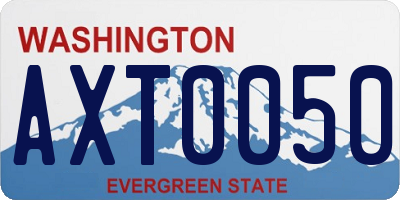 WA license plate AXT0050