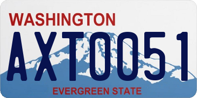 WA license plate AXT0051
