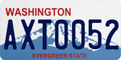 WA license plate AXT0052
