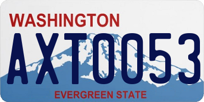 WA license plate AXT0053