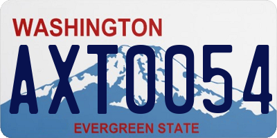 WA license plate AXT0054