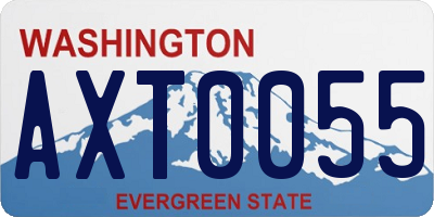 WA license plate AXT0055