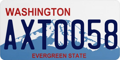 WA license plate AXT0058