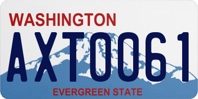 WA license plate AXT0061