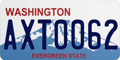 WA license plate AXT0062