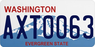 WA license plate AXT0063