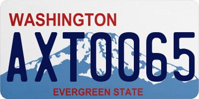 WA license plate AXT0065