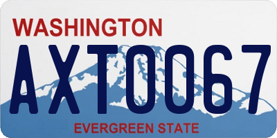 WA license plate AXT0067