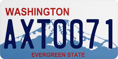 WA license plate AXT0071