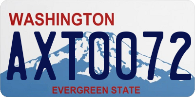 WA license plate AXT0072