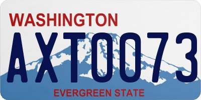 WA license plate AXT0073