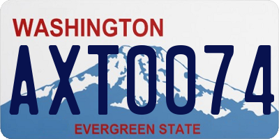 WA license plate AXT0074