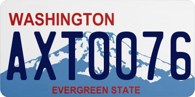 WA license plate AXT0076