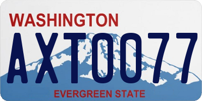 WA license plate AXT0077