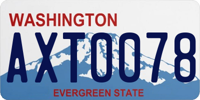 WA license plate AXT0078