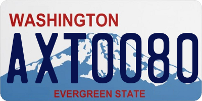 WA license plate AXT0080