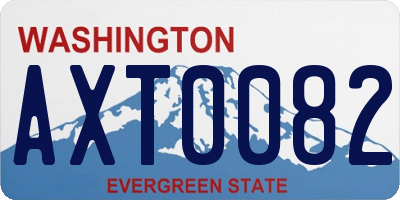 WA license plate AXT0082